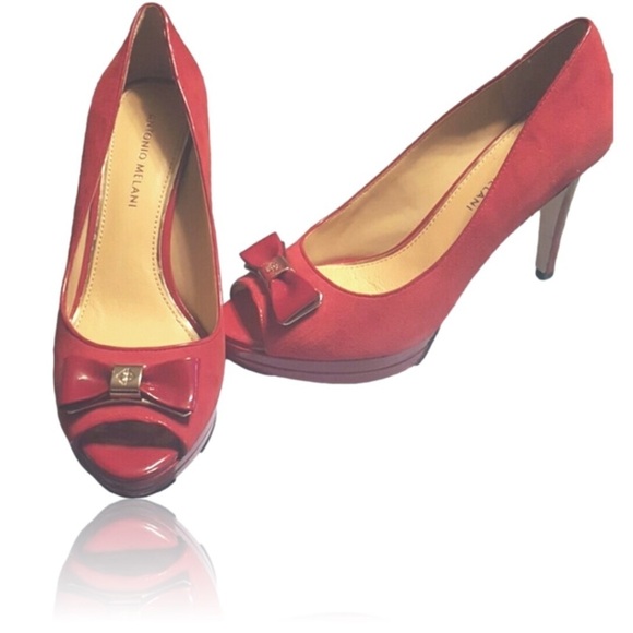 ANTONIO MELANI Shoes - 🛍️ 2/$10 Antonio Melani Red Betsey Leather Suede Bow Heels Size 8